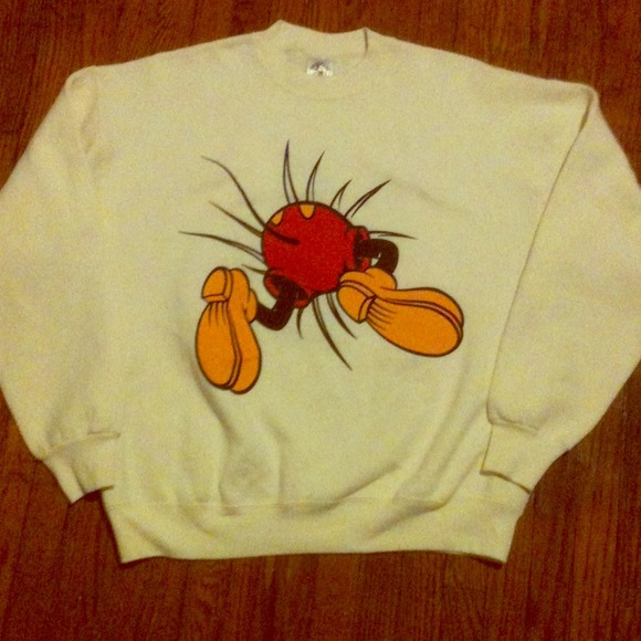 Vintage Mickey busting through back sweatshirt