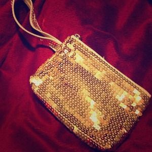 Gold Sequin Wristlet