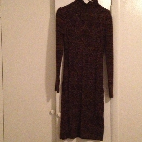 Brown dress speckled with beige
