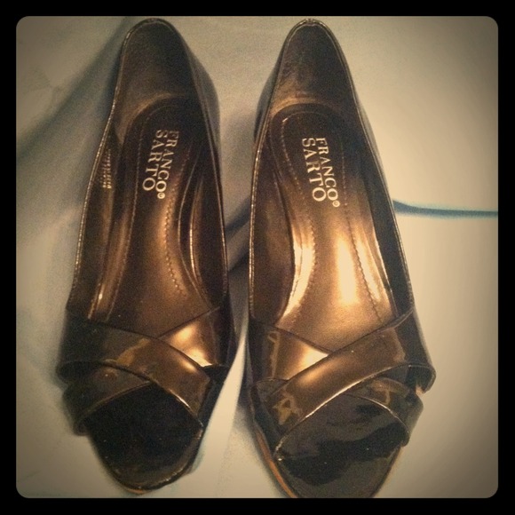 Franco Sarto Fresh Black Patent Pumps