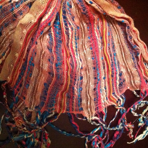 Colorful scarf 75 inches long - Picture 2 of 2