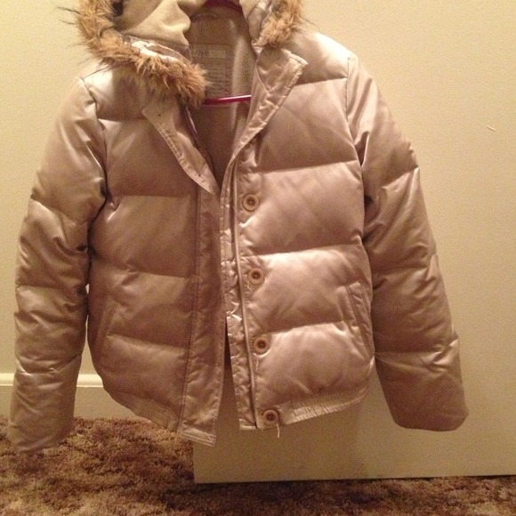 Gold puffy winter jacket