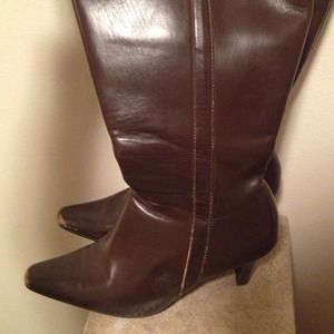 Brown knee high boots