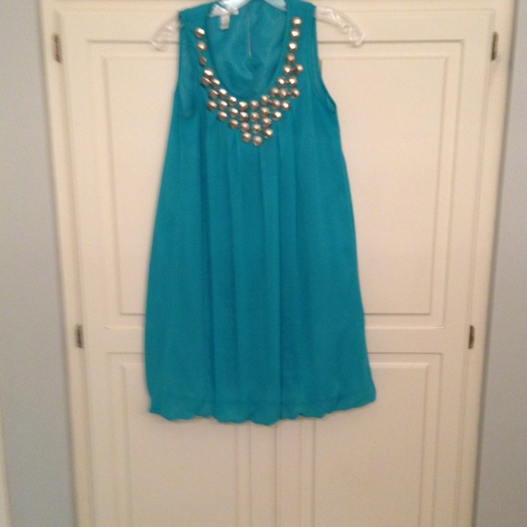 Teal colored dress with some blink - Picture 1 of 1