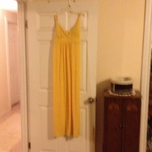 XL Yellow Maxi Dress - Cotton, Ankle length