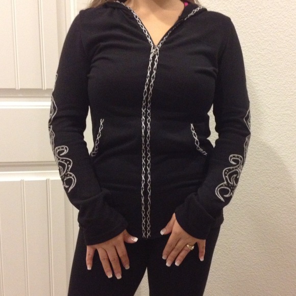 Black tribal zip up