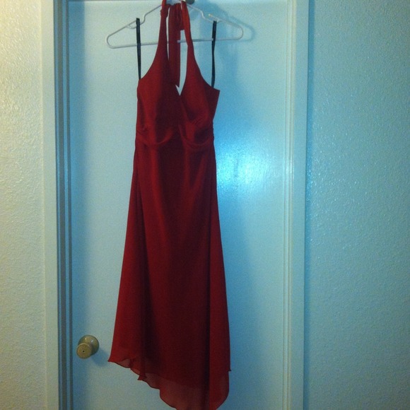 Reduced! Red semi formal chiffon halter dress