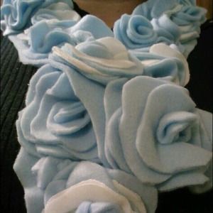 Soft baby blue and white scarf