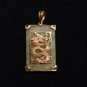 Jade dragon pendant.
