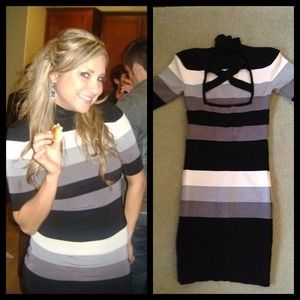 Bebe Striped Bandage Dress