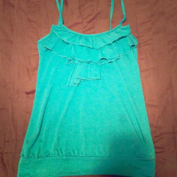 Green Ruffle Tank