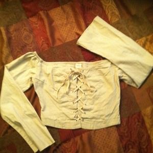 Blouse half shoulder W/ long sleeve.medium size.