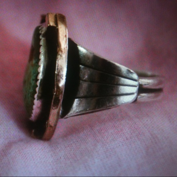 Sold etsy layaway Sterling Turquoise HorseshoeRing - Picture 3 of 4