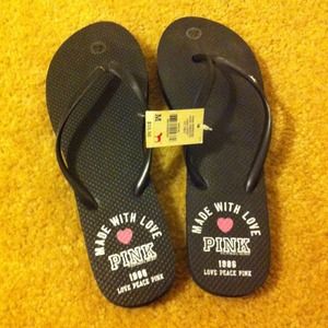VS pink flip flops.
