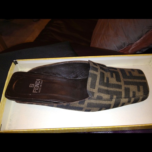Authentic Fendi Mule Shoes Zucca