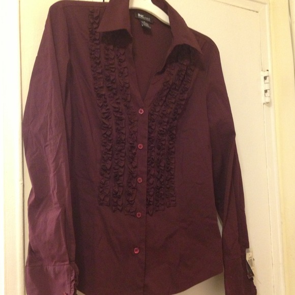 Purple blouse with ruffles