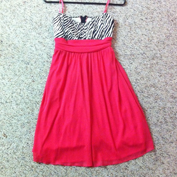 Hot pink and zebra printed dress