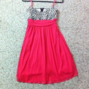 Hot pink and zebra printed dress