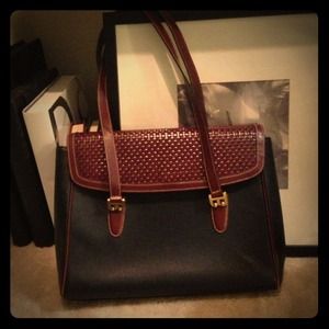 Sold! BALLY ITALIAN LEATHER SATCHEL WOVEN BAG