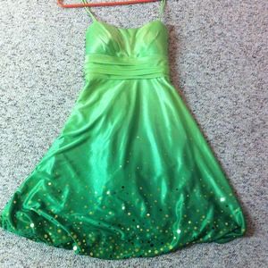 Green and gold dress