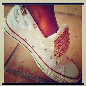 Custom made converse with gold or silver studs
