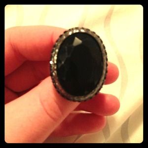 Black and silver ring