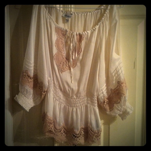 Bebe silk top & tiered turq. dress