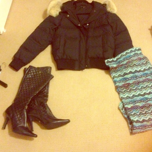 Theory Fur lined puffer coat!