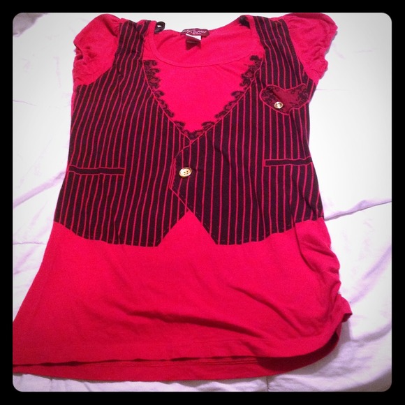 Pink black baby phat shirt