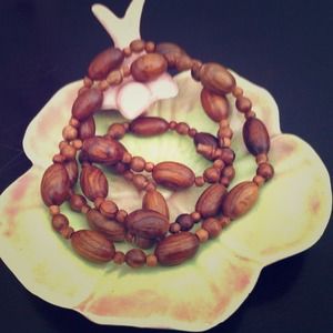 Vintage Wooden Bead Necklace