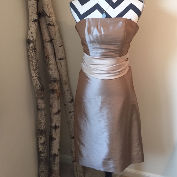Bill Levkoff champagne cocktail/bridesmaid dress