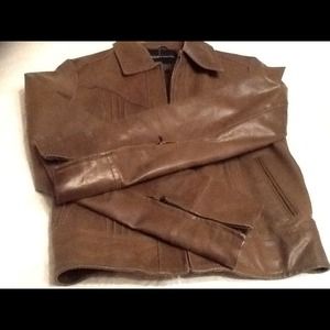 Brown leather jacket