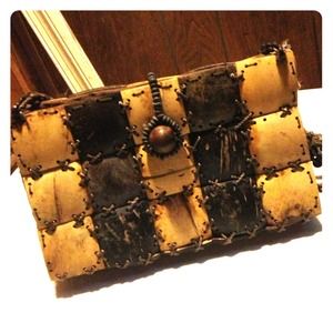 Vintage Bamboo Clutch Purse
