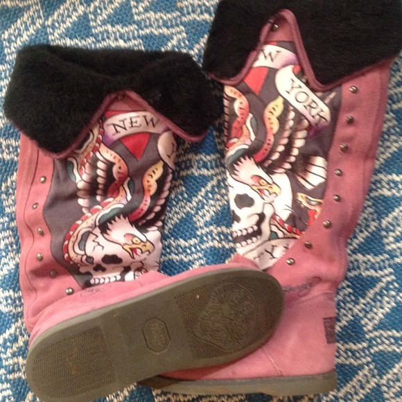 Reserved/TRADED! Awesome Ed Hardy boots