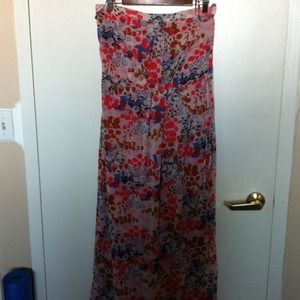 " SOLD in BUNDLE" GAP strapless Maxi print  dress