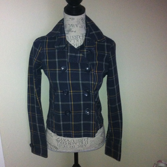 Navy/yellow stripes blazer & colorful dressy top