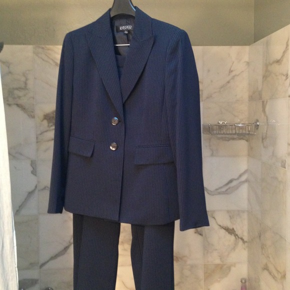 SOLD in bundle!! Navy blue pinstripe pantsuit.