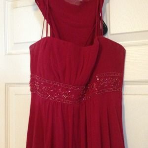 David's Bridal red bridesmaid dress