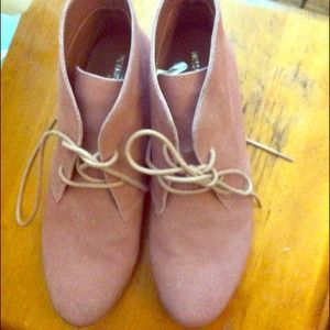 Pink Suede Ankle Boots