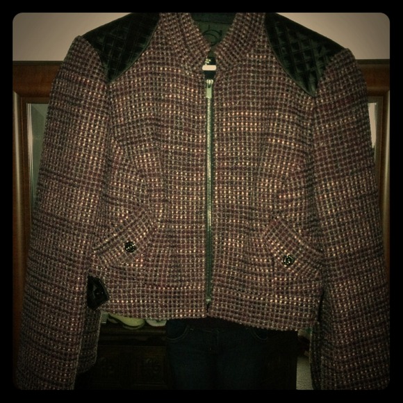 🚫SOLD🚫Bebe collection sz10 tweed cropped bomber