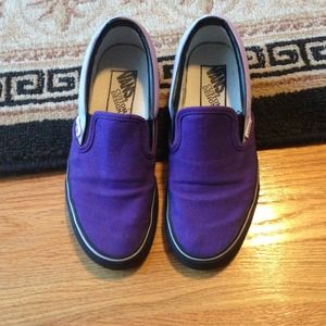 Vans. CUSTOM. Dark+Light purple. Slip on.