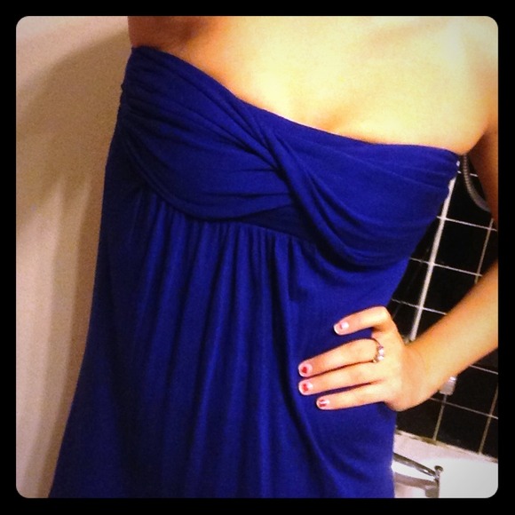 Strapless Maxi Dress in Blue