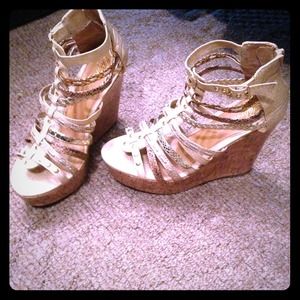 Beige Wedges WORN ONCE