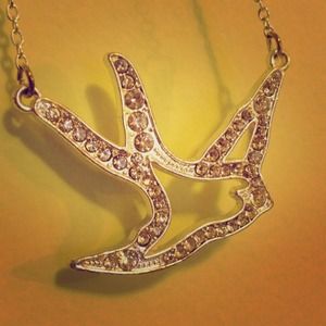 Dove necklace, silver