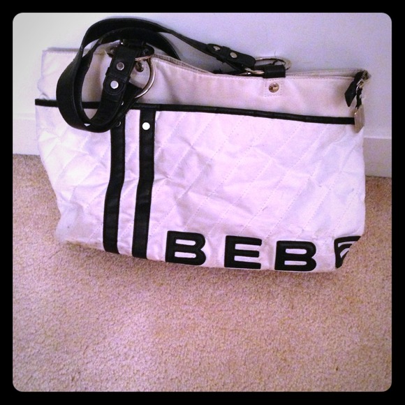 bebe Handbags - Bebe Sport White and Black Tote