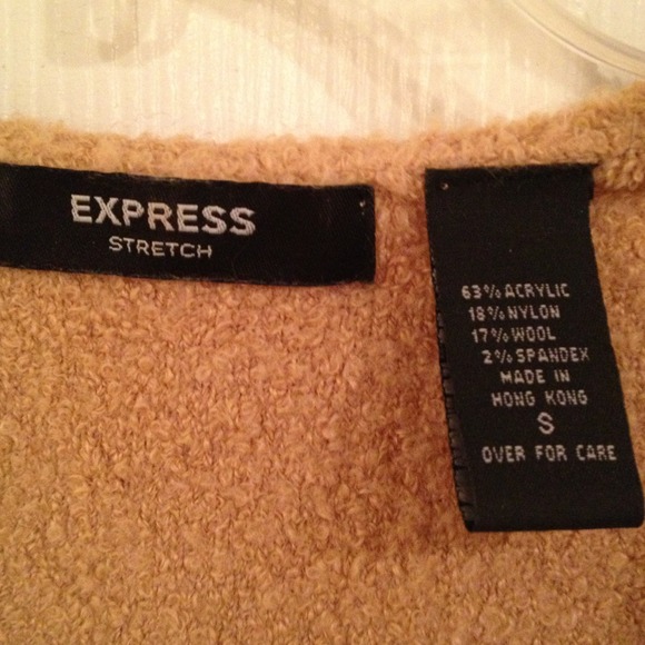 Express Beige/Mustard Stretch Sweater - Picture 3 of 4