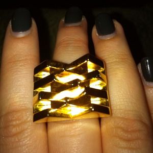 Gold Tory Burch ring