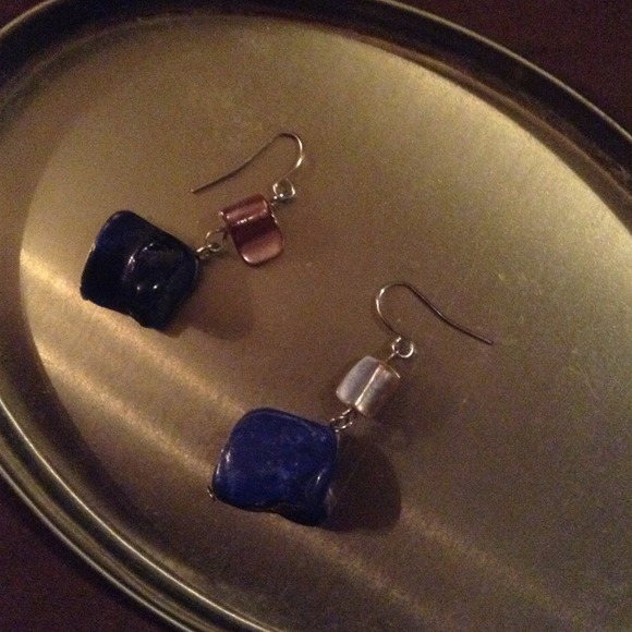 Blue and silver earrings