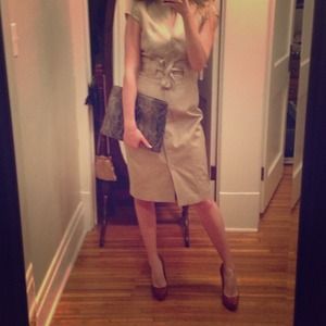 Calvin Klein khaki button down dress