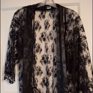 Fredrick's of Hollywood Black Lace Robe